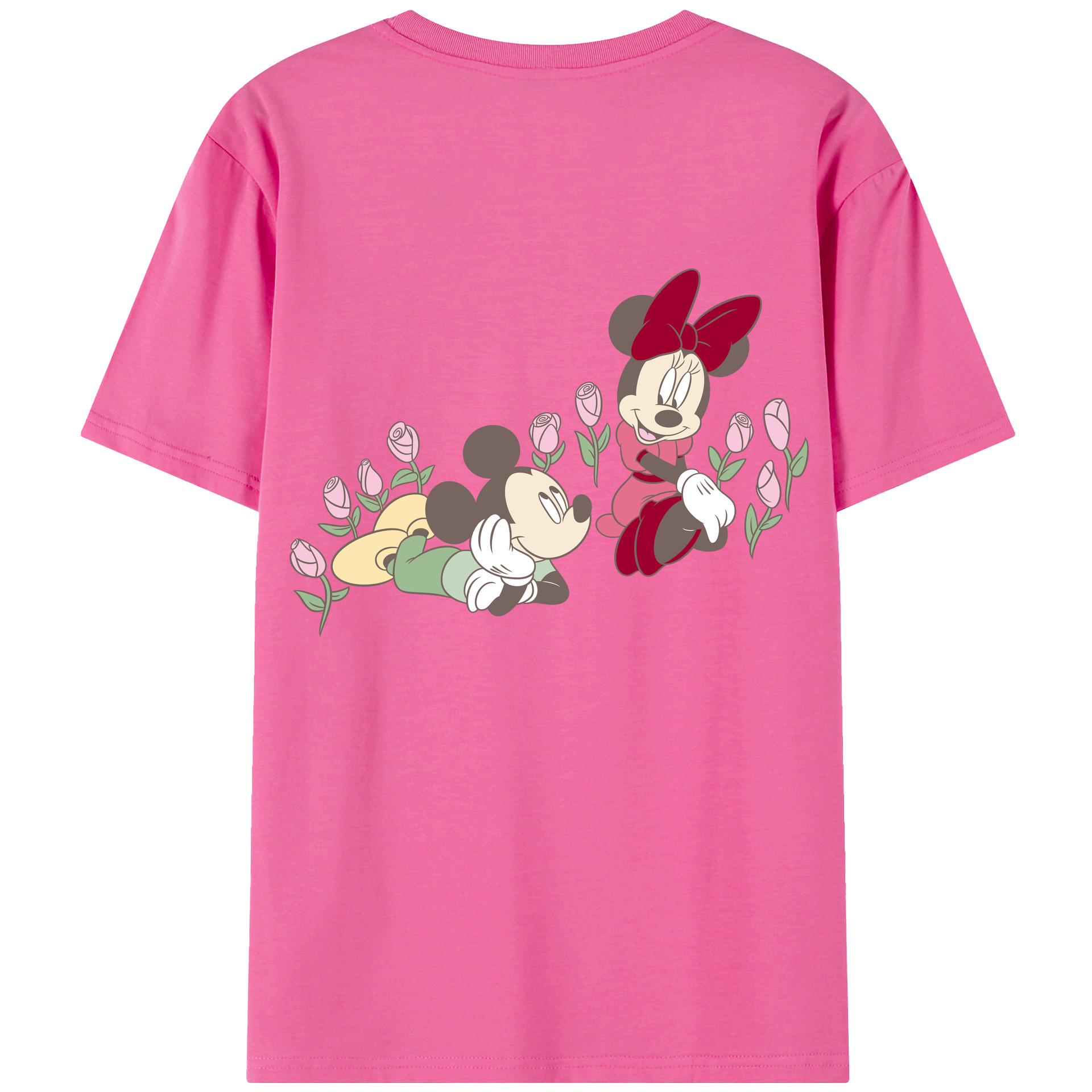 （画像用） ミッキーマウス Mickey Mouse レディース半袖Tシャツ(バックプリント)